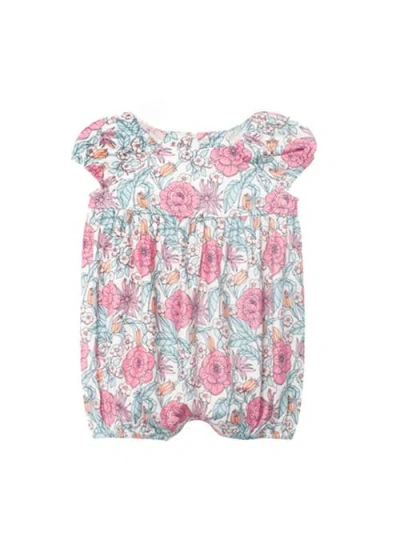 Mabel + Honey Babies'  April Cap Sleeve Romper In Multi