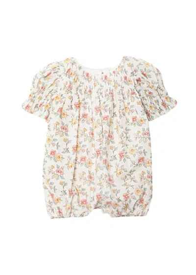 Mabel + Honey Babies'  Audrey Flutter Sleeve Romper In Multi