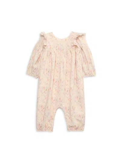 Mabel + Honey Baby Girl's Cinnamon Spice Print Romper In Pink