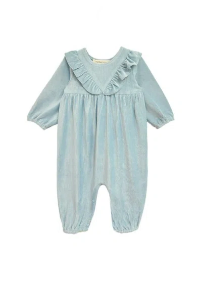 Mabel + Honey Babies'  Blair Romper In Blue