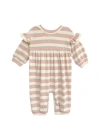 Mabel + Honey Candy Stripe Romper In Pink