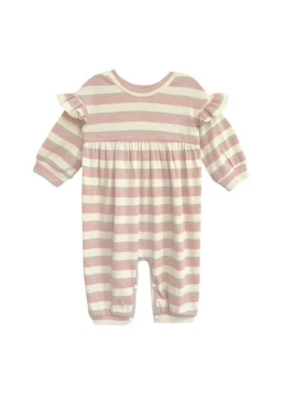 Mabel + Honey Babies'  Candy Stripe Romper In Pink