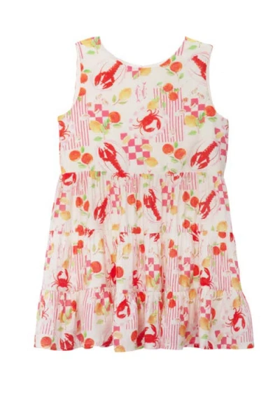 Mabel + Honey Babies'  Coastal Catch Sleeveless Dress In Multi
