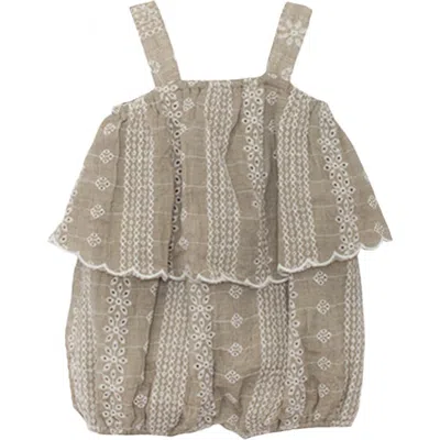 Mabel + Honey Babies'  Espresso Sleeveless Romper In Brown