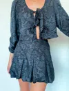 Mabel + Honey Floral Print Set In Blue In Blue