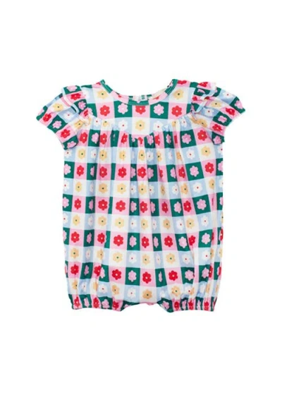 Mabel + Honey Babies'  Flower Pops Short Sleeve Romper In Multi
