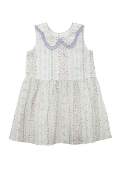 Mabel + Honey Kids'  Graceful Garden Floral Dress In Neutral