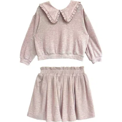 Mabel + Honey Babies'  Heather Two Piece Set In Pink
