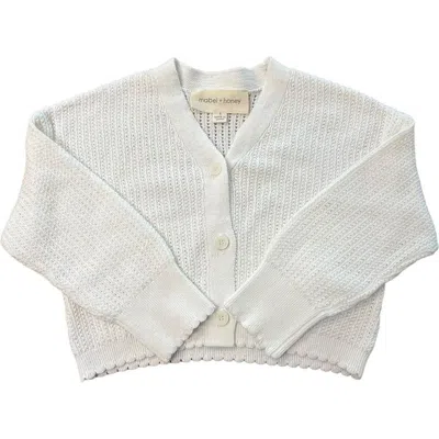 Mabel + Honey Kids'  Ivory Cardigan In White