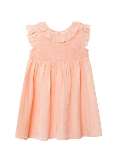 Mabel + Honey Babies'  Jane Ruffled Short Sleeve Dress In Gray