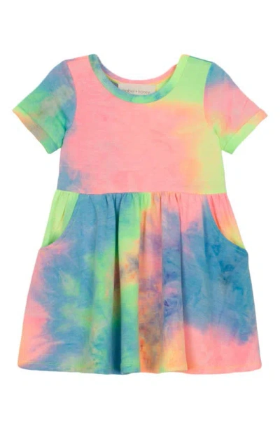 Mabel + Honey Kids' All Glow No Filter Tie Dye Dress In Blue Multi
