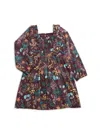 Mabel + Honey Little Girl's & Girl's Floral A-line Dress In Brown