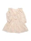 Mabel + Honey Little Girl's Cinnamon Spice Print Ruffle Dress In Beige