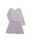 Mabel + Honey Little Girl's Drop Waist Romper In Grey