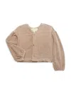 Mabel + Honey Little Girl's Roxanne Textured Cardigan In Beige