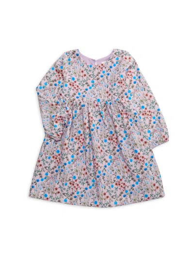 Mabel + Honey Kids' Little Girl's Willow Floral Dress In Purple Floral