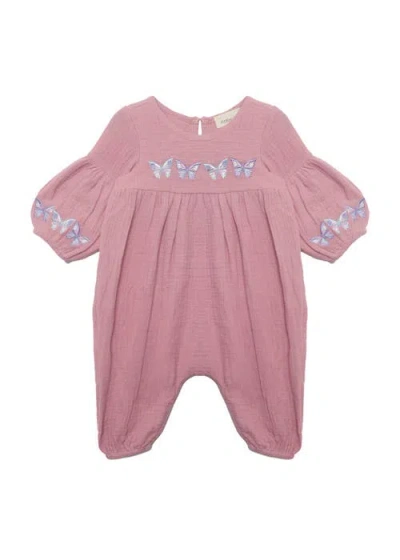 Mabel + Honey Babies'  Lyla Romper In Pink