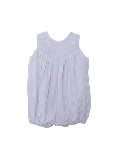 Mabel + Honey Babies'  Magnolia Sleeveless Romper In Blue