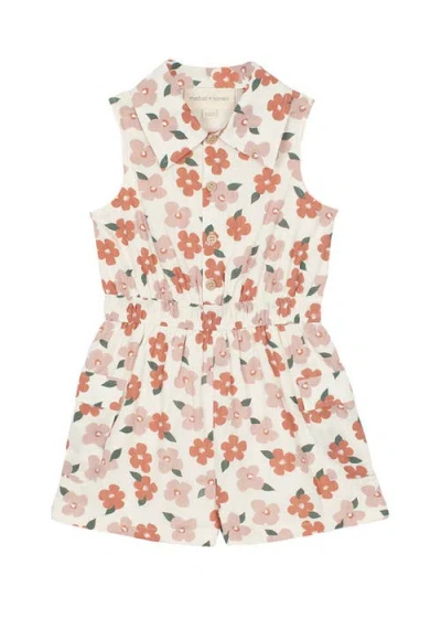 Mabel + Honey Babies'  Mavery Floral Romper In Pink