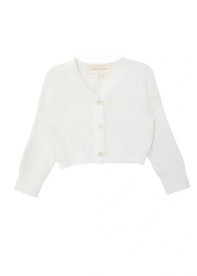 Mabel + Honey Babies'  Monica Sweater Long Sleeve Sweater In White