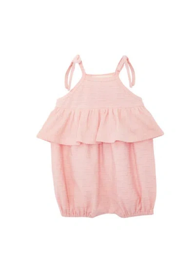 Mabel + Honey Babies'  Pinky Linky Sleeveless With Knot Detail Romper