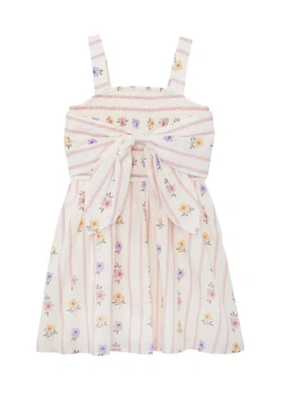 Mabel + Honey Babies'  Purple Bouquet Tank Dress In Multi