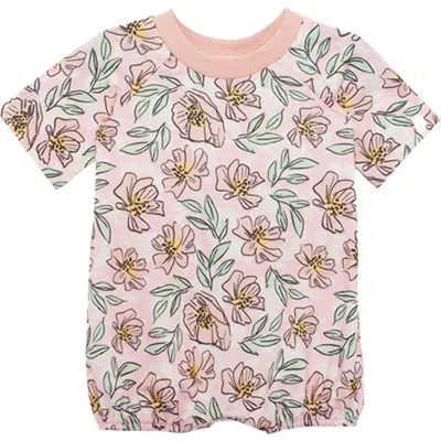 Mabel + Honey Babies'  Quinn Short Sleeve Romper In Pink