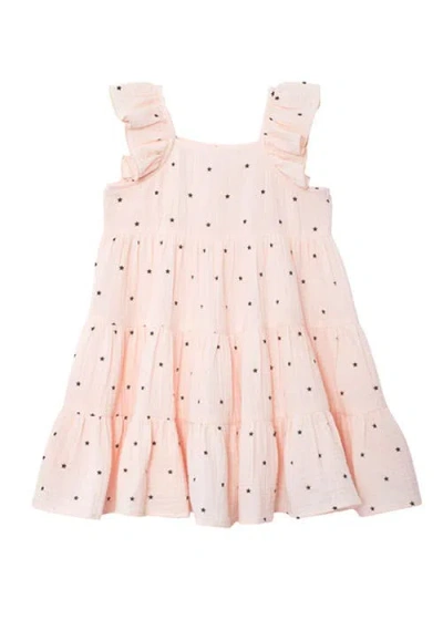Mabel + Honey Kids'  Stargirl Ruffled Sleeve Dress In Pink
