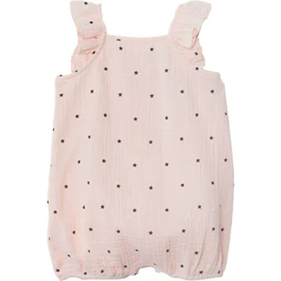 Mabel + Honey Babies'  Stargirl Ruffled Sleeve Romper In Pink
