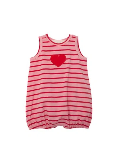 Mabel + Honey Babies'  Sugar Sweet Sleeveless Romper In Red