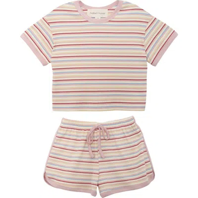 Mabel + Honey Kids'  Sunset Sherbet Short Sleeve Two Piece Set In Multi