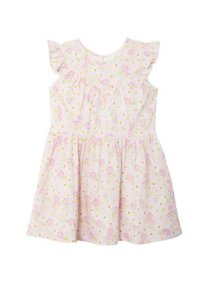 Mabel + Honey Kids'  Sweet Melody Short Flutter Sleeve Dress In Pink
