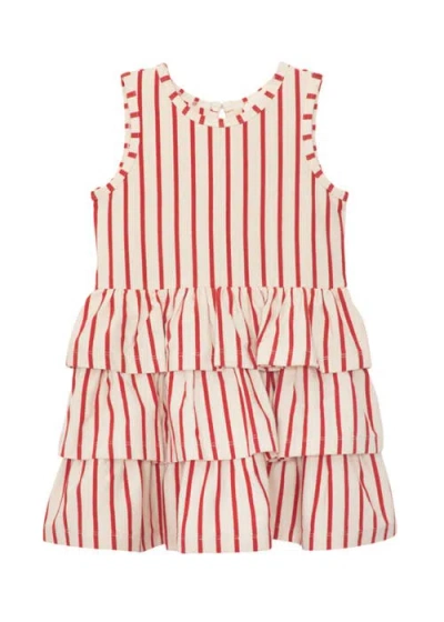 Mabel + Honey Kids'  Terracotta Stripe Sleeveless Dress In Pink