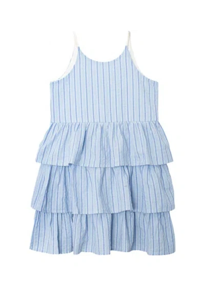 Mabel + Honey Kids'  Up And Away Sleeveless Tiered Dress In Blue