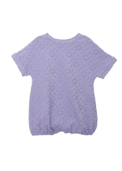 Mabel + Honey Babies'  Veronica Short Sleeve Romper In Purple