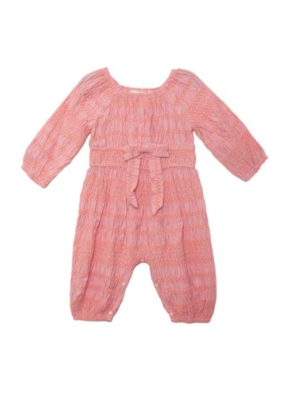 Mabel + Honey Babies'  Watermelon Lemonade Romper In Pink