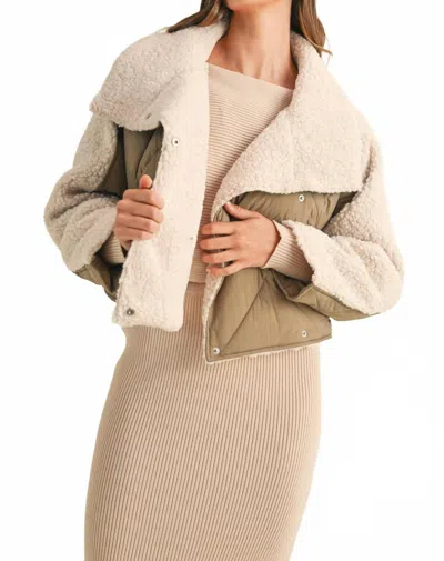 Mabel Kelly Oversized Fluffy Shearling Jacket In Olive In Green