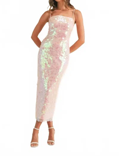 Mable Alicia Large Disc Sequin Maxi Dress In Pink In Multi