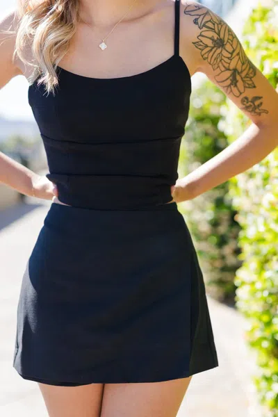 Mable Almost Famous Caged Back Tank Top In Black