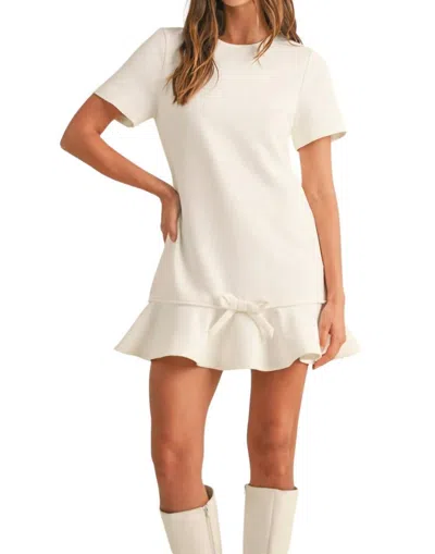 Mable Alyssa Ruffle Hem Mini Dress In Off White
