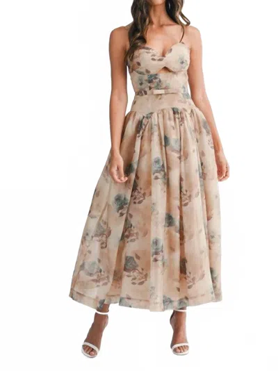 Mable Amaya Dress In Beige In Multi