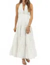 Mable Augusta Eyelet Maxi Dress In White In White