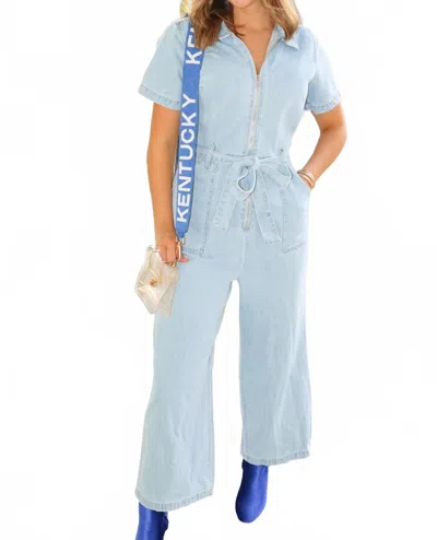 Mable Baby Denim Jumpsuit In Blue Jean In Multi