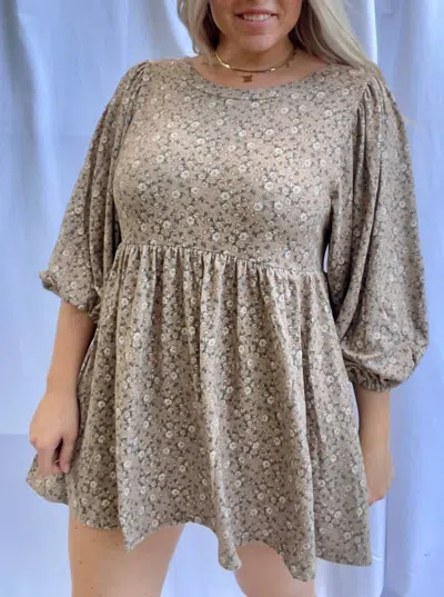 Mable Bailey Floral Dress In Taupe In Brown