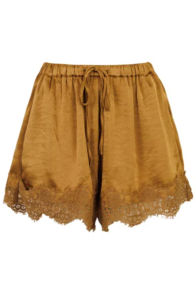 Mable Bella Lace Trim Short Dijon In Brown