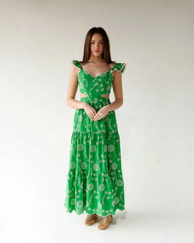 Mable Bloomin' Meadow Midi Dress In Green
