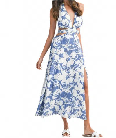 Mable Blossom Babe Floral Maxi Dress In Light Blue