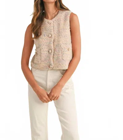 Mable Boucle Vest In Blush In Neutral