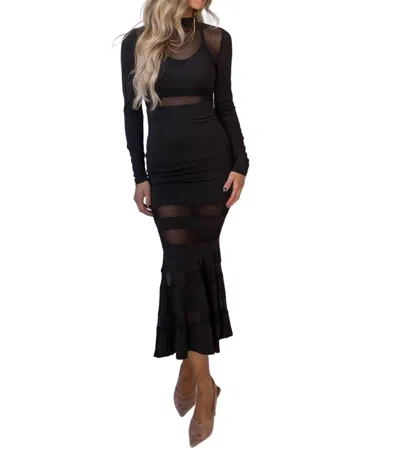 Mable Brooke Mermaid Maxi Dress In Black