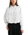 Mable Bubble Long Sleeve Shirt In White